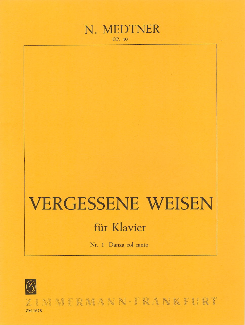 Medtner, Vergessene Weisen op.40/1 (Zimmermann)