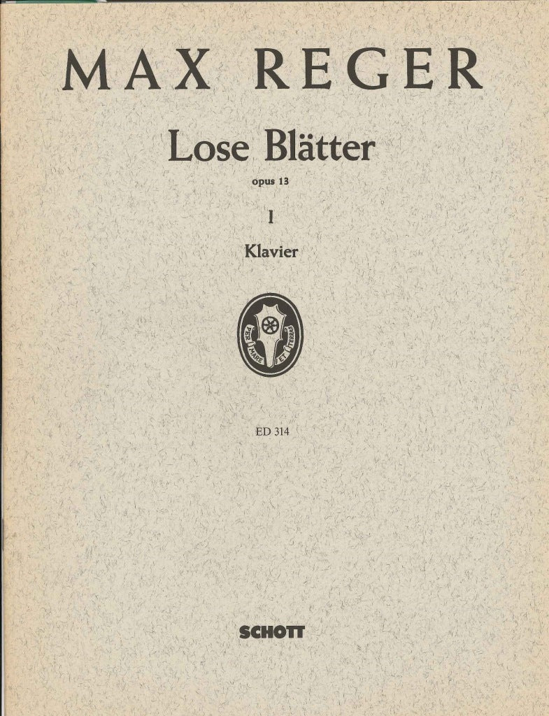 Reger, Lose Blatter op. 13, I (Schott)