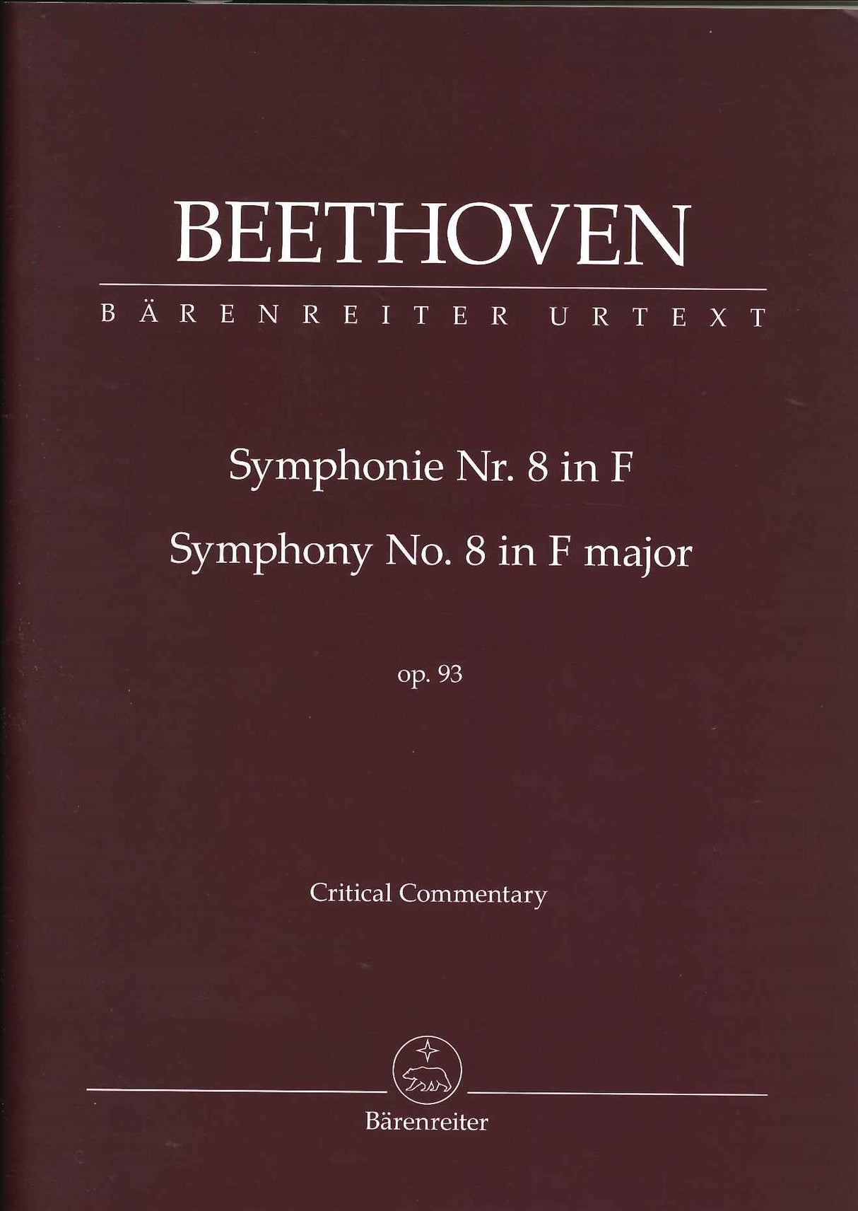 Beethoven, Symphony No. 8: Commentary (Barenreiter)