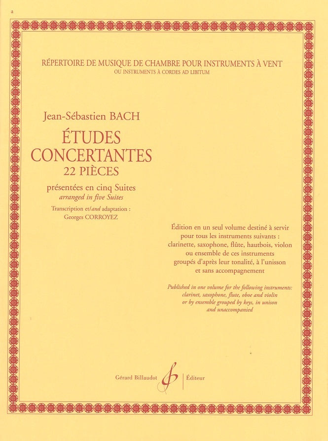 Bach/Corroyez, Etudes concertantes (Billaudot)