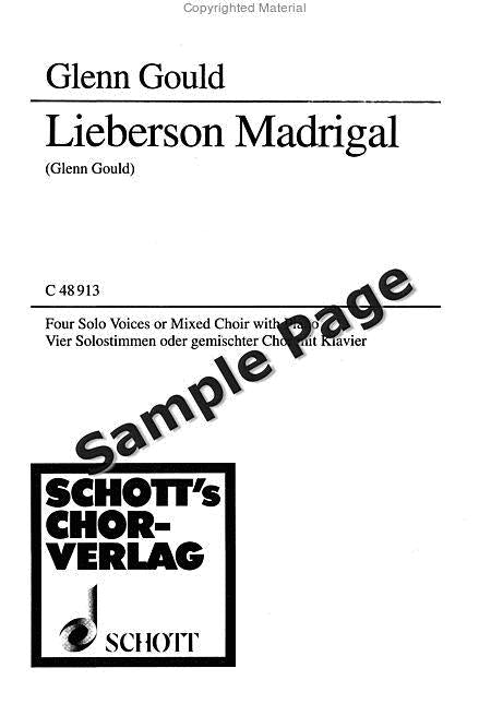 Gould, Lieberson Madrigal (SATB,Pf) (Schott)