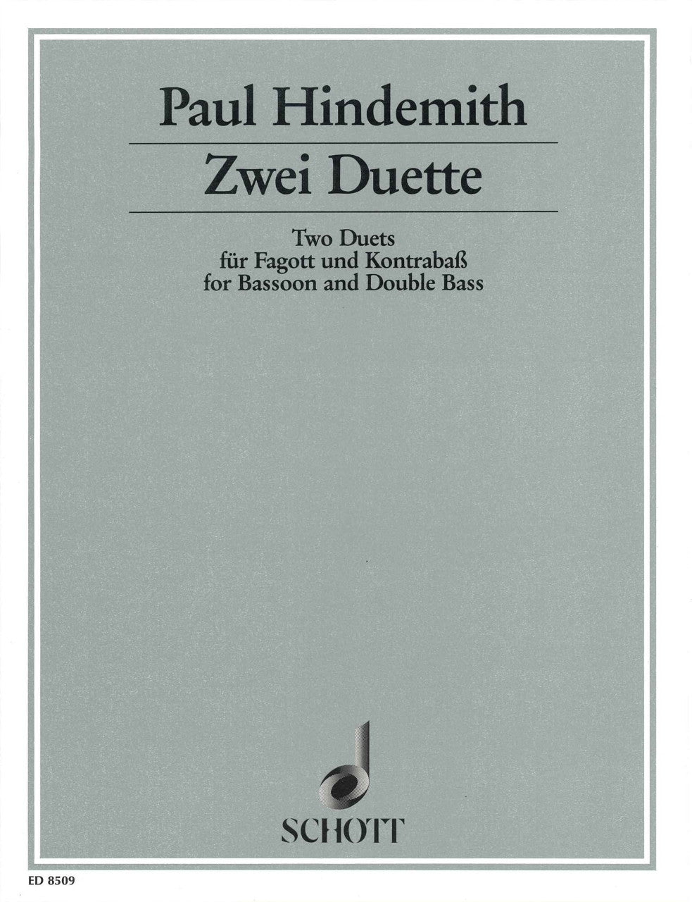 Hindemith, 2 Duette (ca. 1927) (Bn,CB) (Schott)
