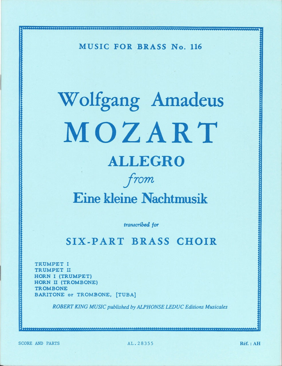 Mozart, Allegro ('Nachtmusik') (Sextet) (Robert King)