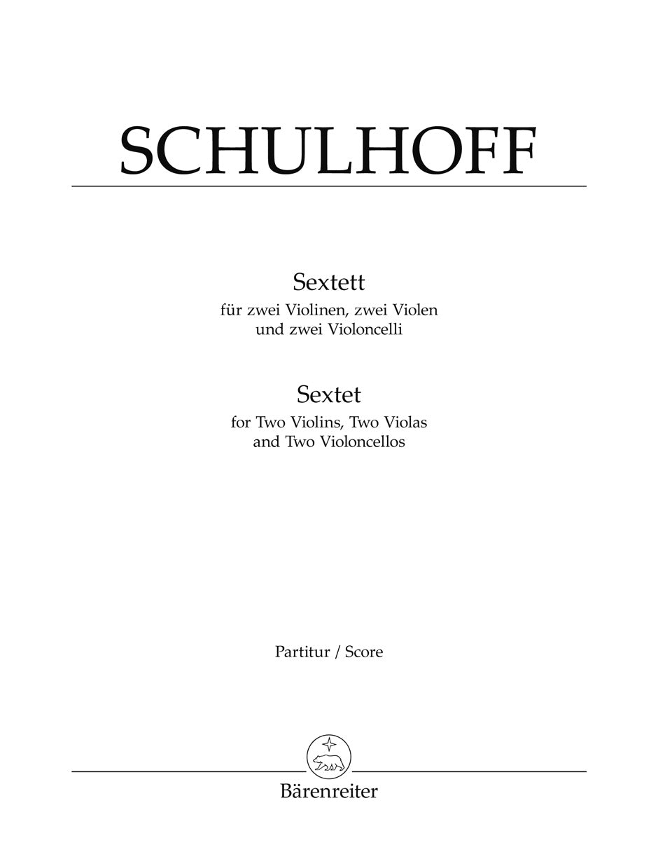 Schulhoff, Sextett (Partitur) (Barenreiter)