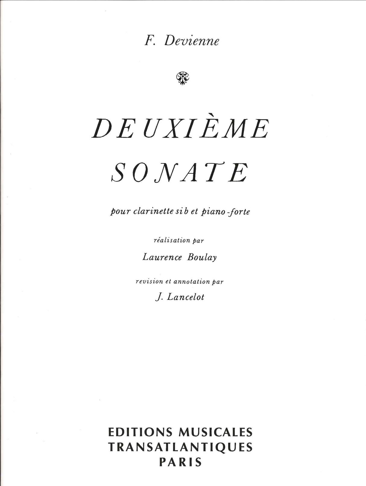 Devienne, Sonata No. 2 (Lancelot) (Transatlantiques)