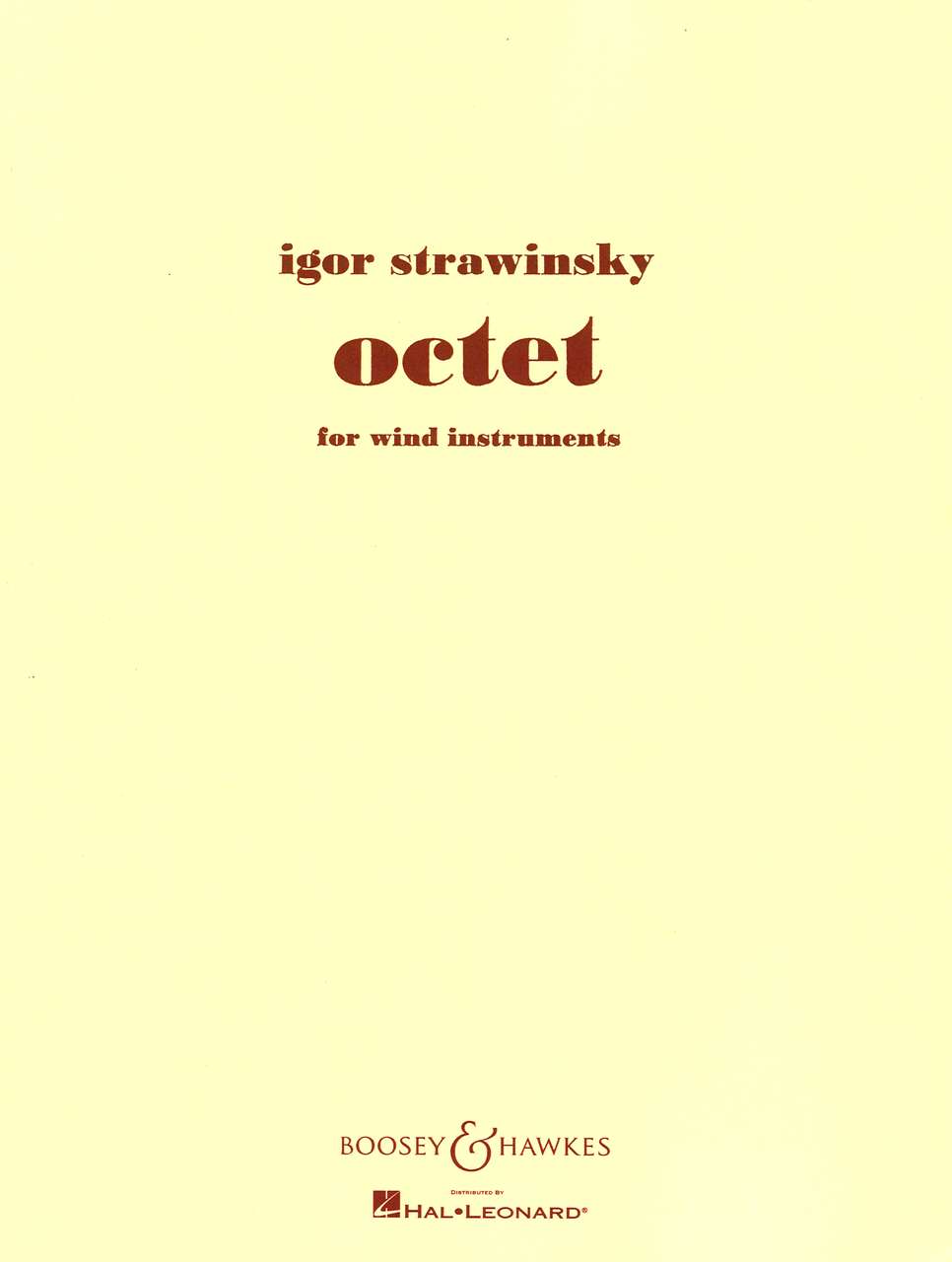 Stravinsky, Octet(Fl,Cl,2Bn,2Trp,2Tbn) (Boosey)