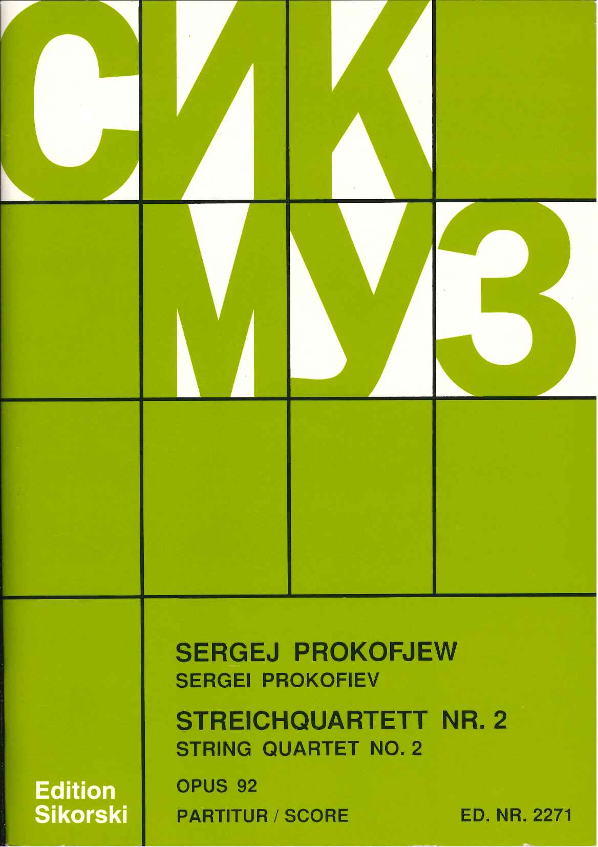 Prokofiev, String Quartet No. 2 op. 92 (Sikorski)