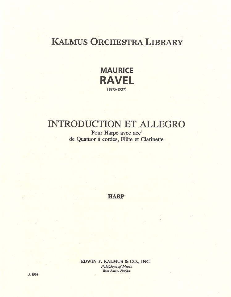 Ravel, Introduction & Allegro Parts Set (E.F.Kalmus)