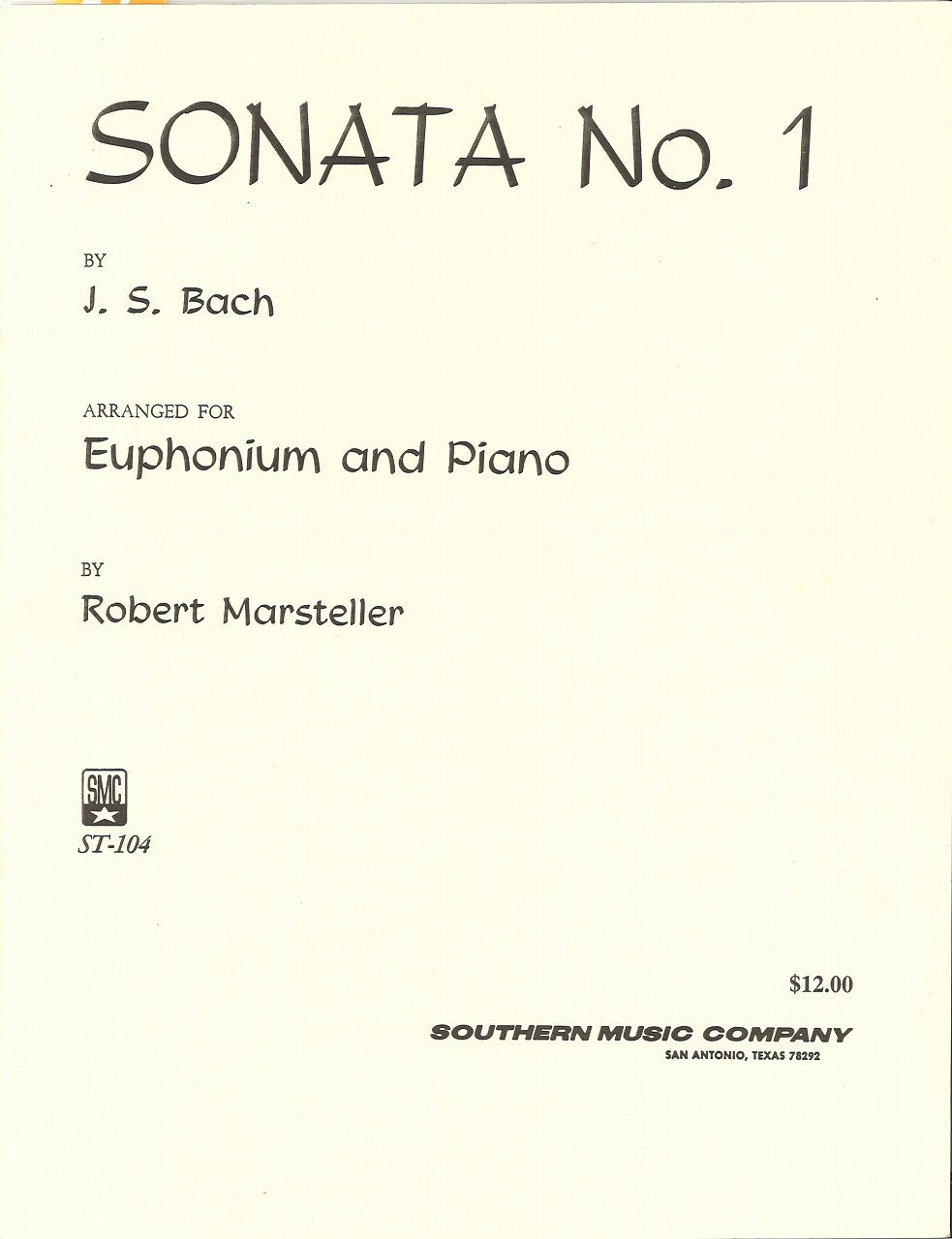 Bach, Sonata No. 1 BWV 1027 (Euph,Pf) (Southern)
