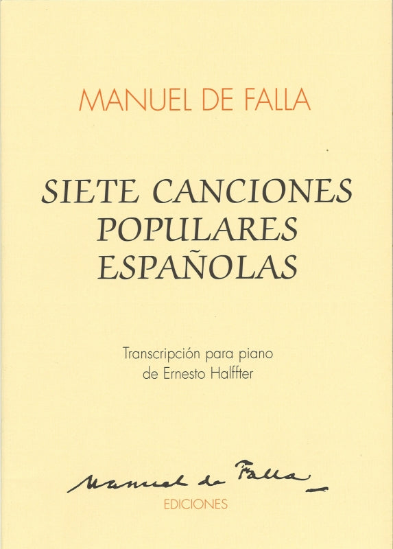 Falla, 7 Canciones populares espanolas (Manuel de Falla, Ediciones)