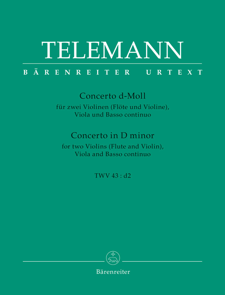 Telemann, Concerto TWV 43: d2(2Vn,Va,Bc) (Barenreiter)