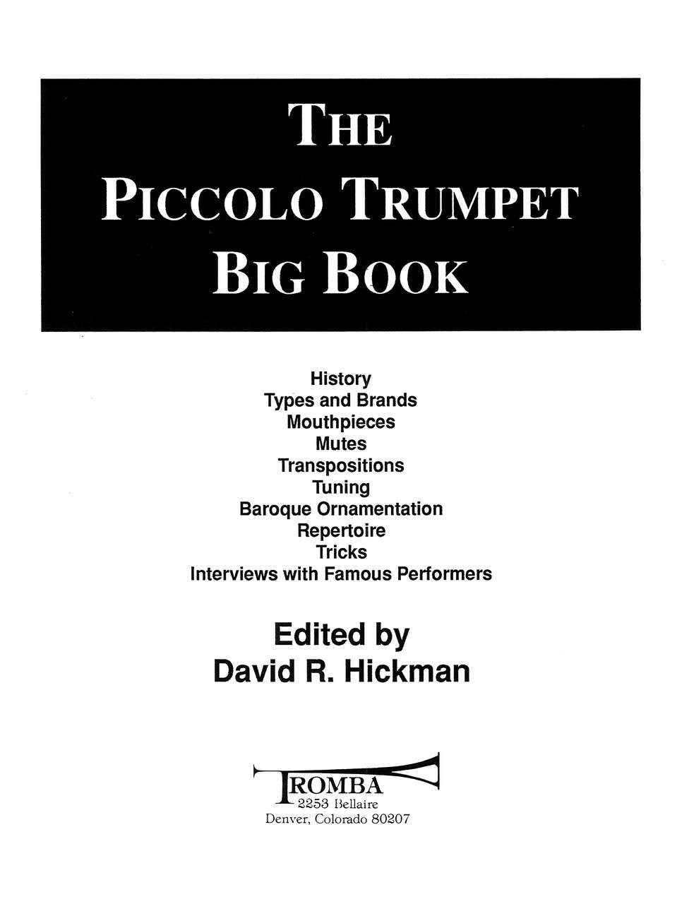 Hickman, Piccolo Trumpet Big Book (Tromba Publications)