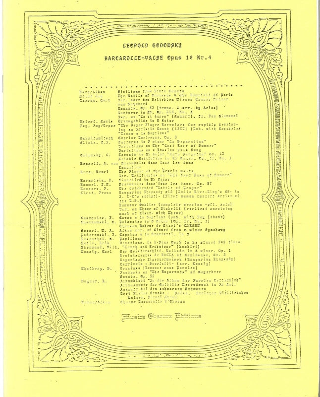Godowsky, Barcarolle-Valse op. 16/4 (Musica Obscura)