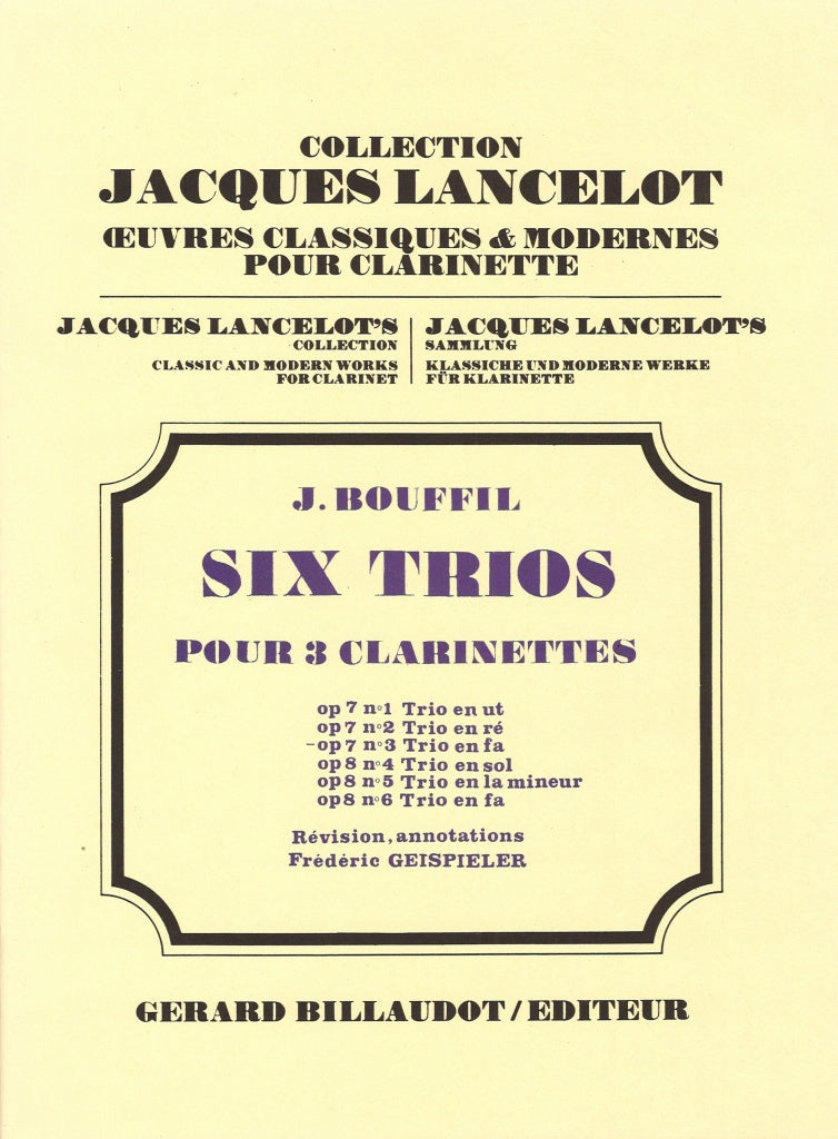 Bouffil, Trio op. 7/3 en Fa (3Cl) (Billaudot)