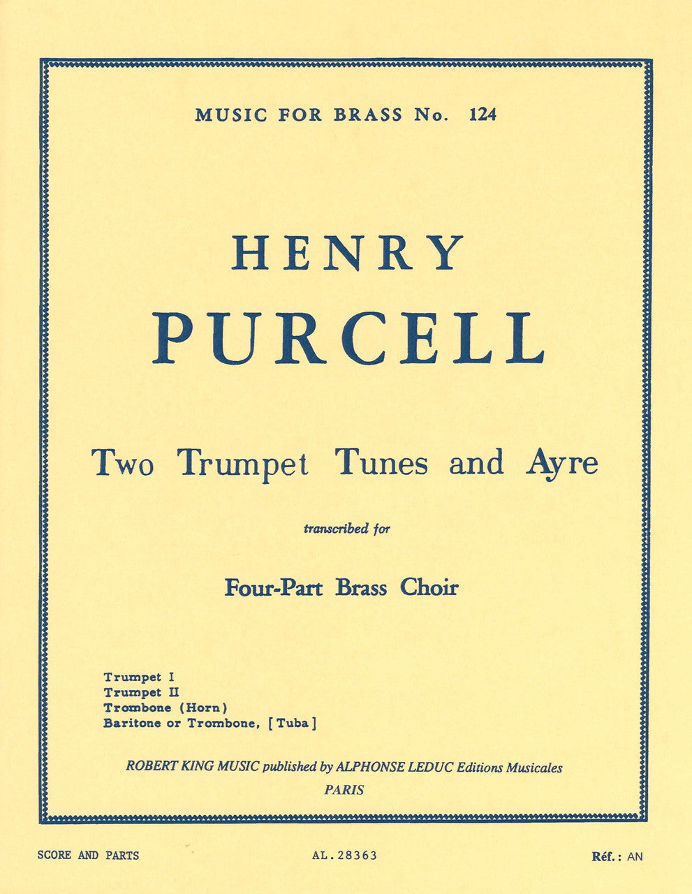 Purcell, 2 Trumpet Tunes & Ayre (Quartet (Robert King/Leduc)
