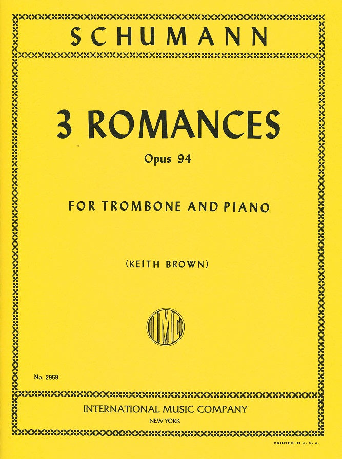 Schumann, 3 Romances op. 94 (Tbn,Pf) (IMC)