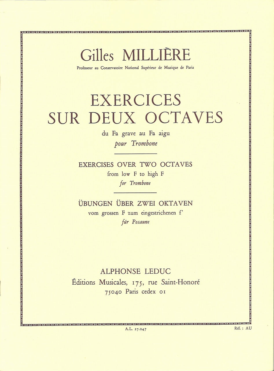 Milliere, Exercice sur deux octaves (Leduc)