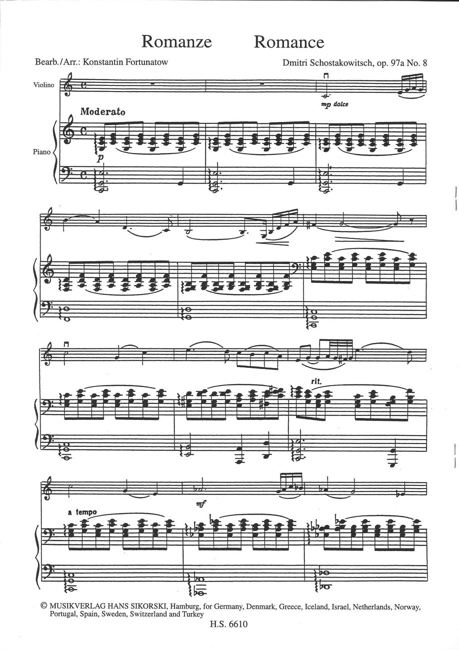 Shostakovich, Romanze op. 97a/8 (Sikorski)