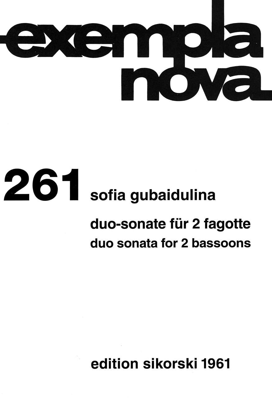 Gubaidulina, Duo-Sonate fur 2 Fagotte (Sikorski)