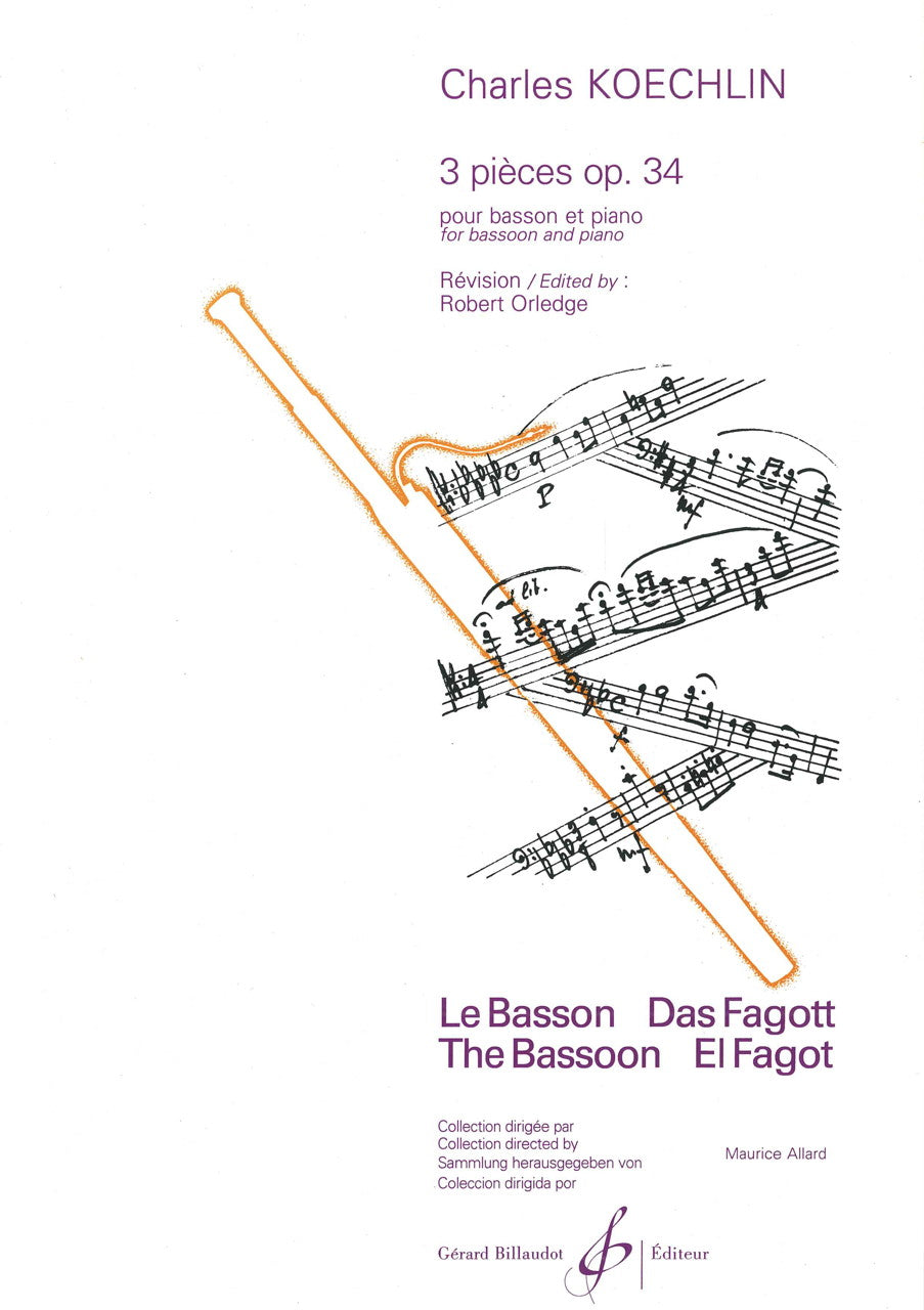 Kochlin, 3 Pieces op. 34 (Bn,Pf) (Billaudot)