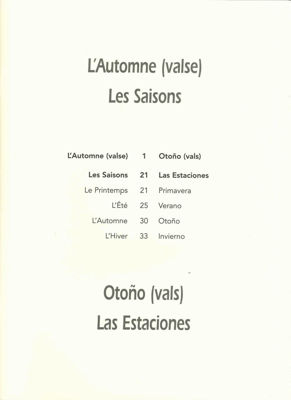 Albeniz. Automne; Les Saisons (Eschig)