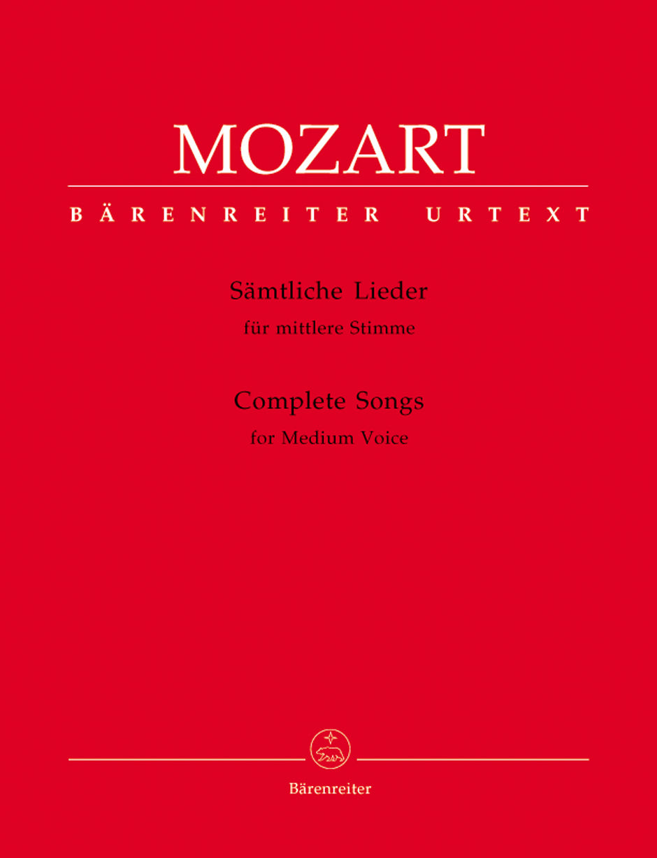 Mozart, Samtliche Lieder (mittlere) (Barenreiter)