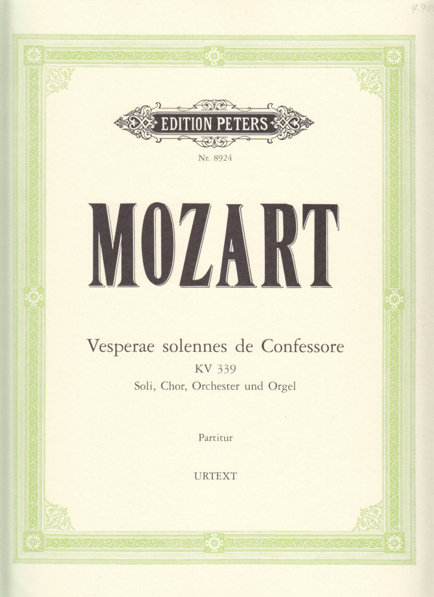 Mozart, Vesperae solennes KV 339 (Peters)