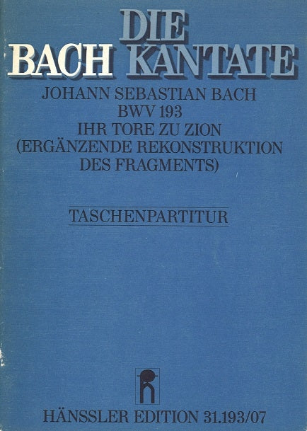 Bach, Cantata No.193 (Carus)