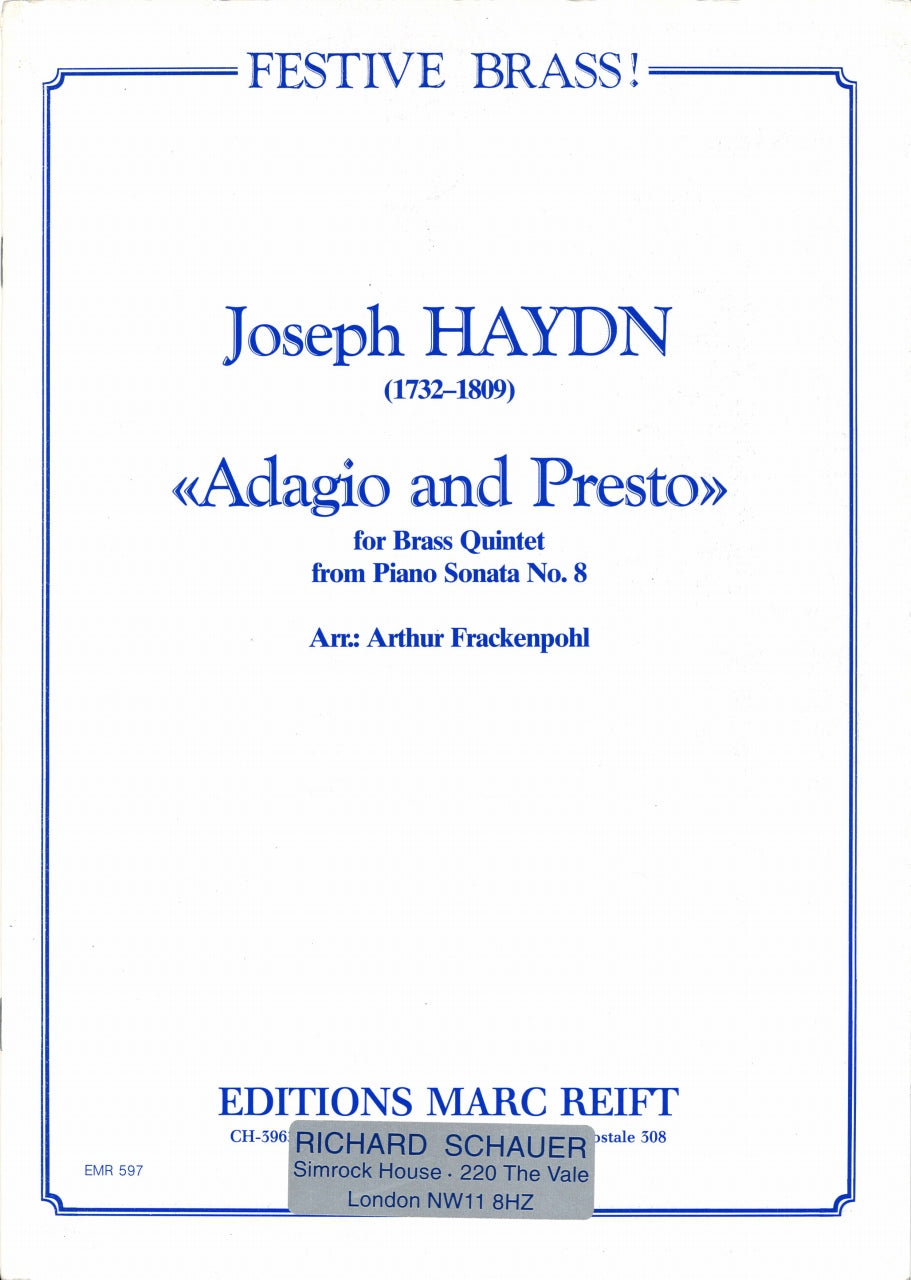 Haydn, Adagio and Presto (Quintet) (Reift)