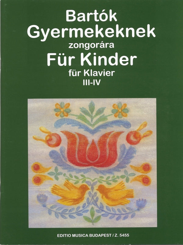 Bartok, Fur Kinder 3-4(German/Hungarian) (Editio Musica Budapest)