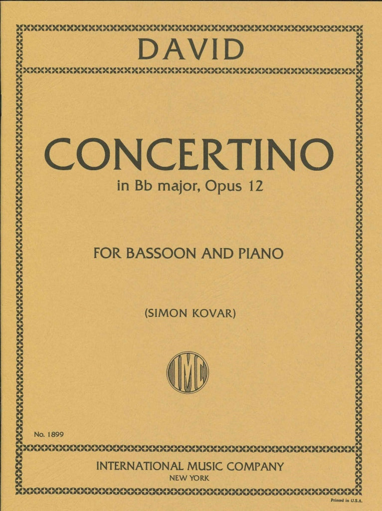 David, Concertino op. 12 in Bb (Bn,Pf) (IMC)