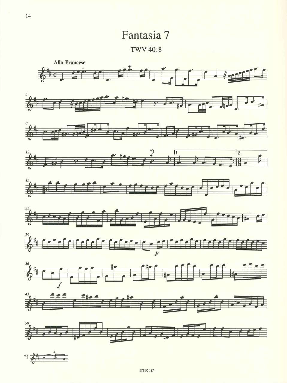 Telemann, Fantasien TWV 40/2-13 Fl Solo (Wiener Urtext Edition)