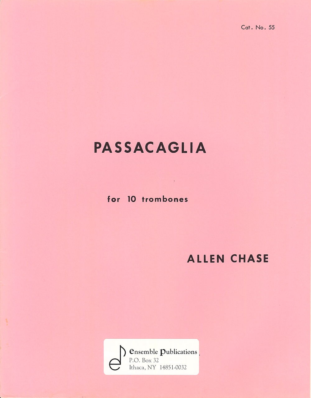 Chase, Passacaglia (10Tbn) (Ensemble Publications)