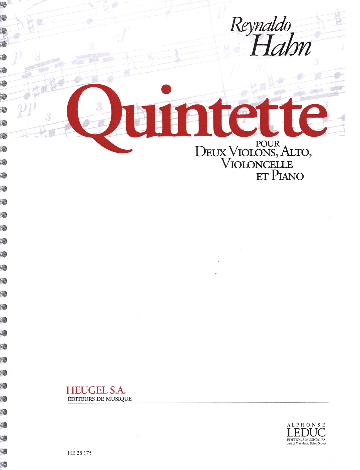 Hahn, Piano Quintet (Heugel)