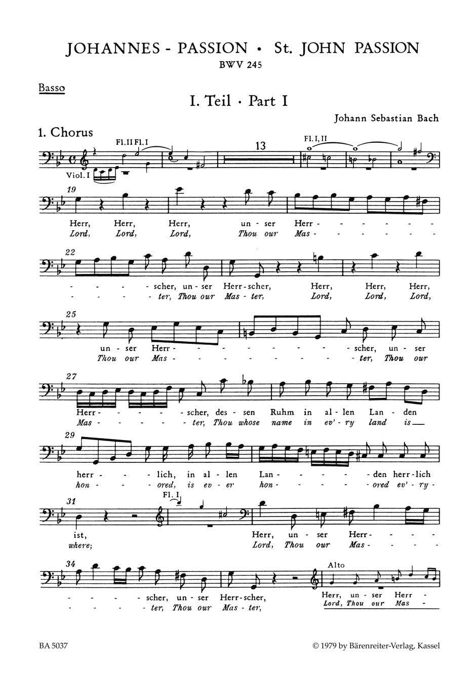 Bach, Johannes-Passion BWV 245: Basso (Barenreiter)