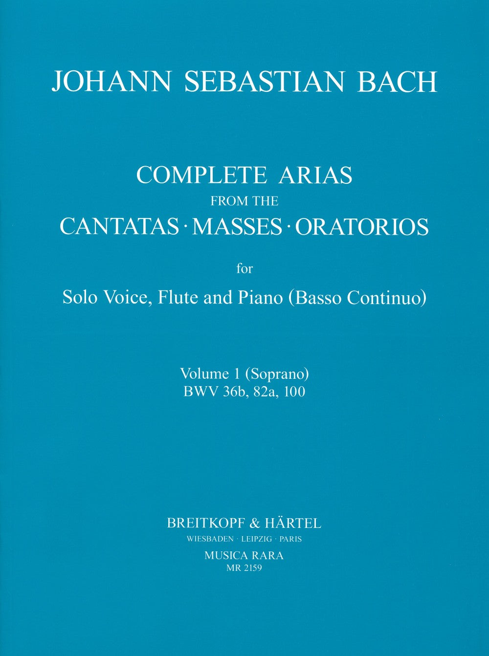 Bach, Complete Arias for Solo,Fl,Bc 1 (Musica Rara)