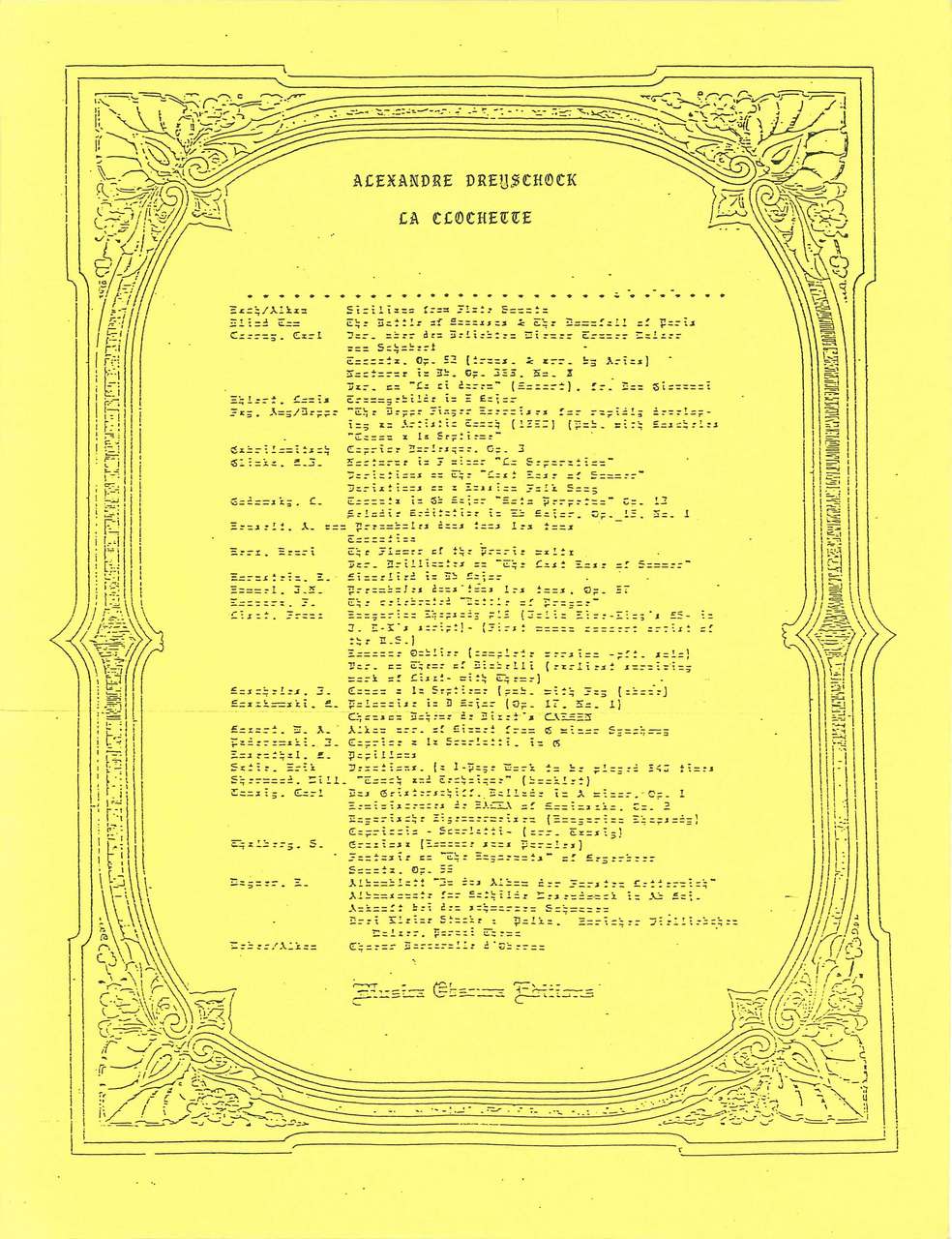 Dreyschock, Clochette = Campanella (Musica Obscura)