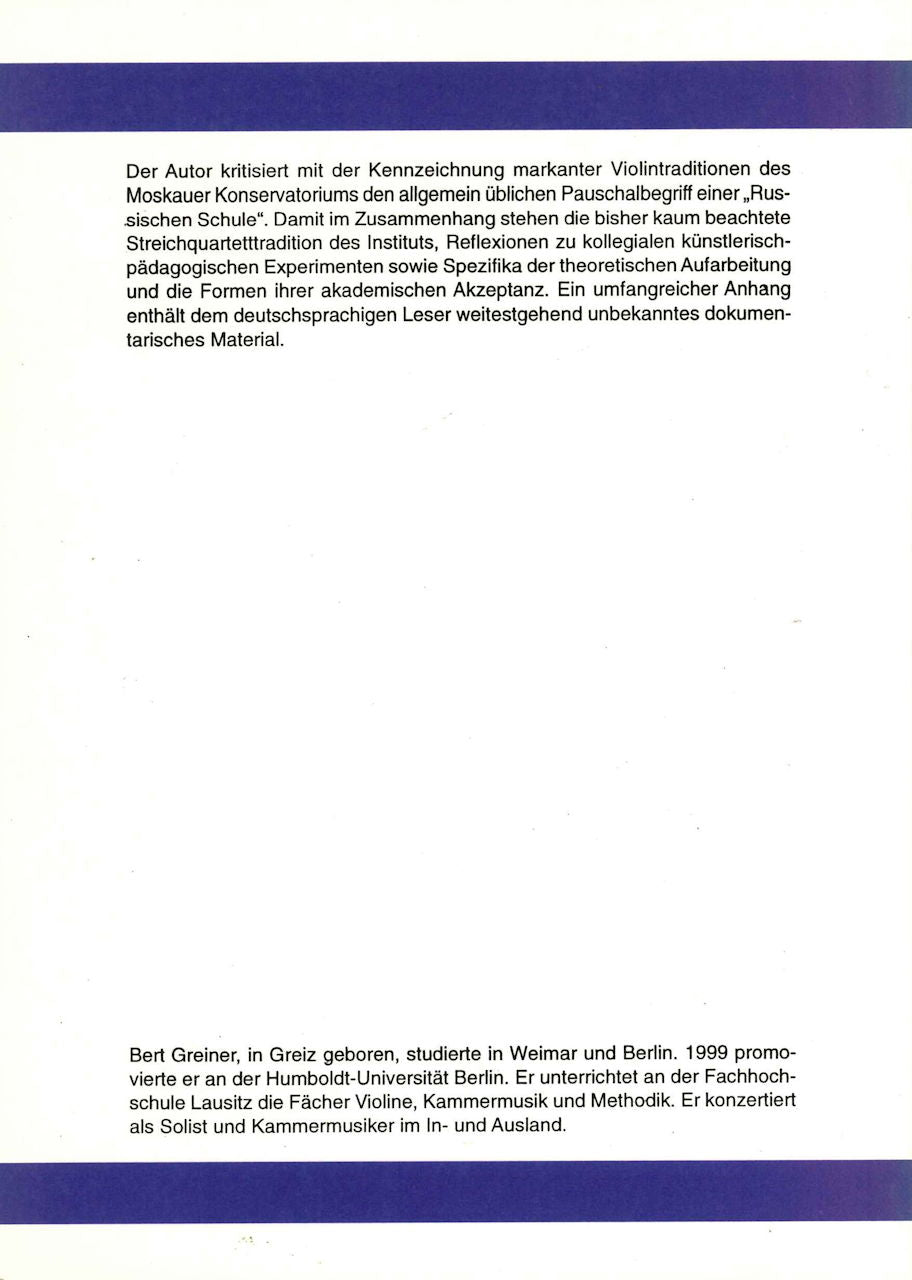 Greiner, Violintraditionen (Peter Lang)