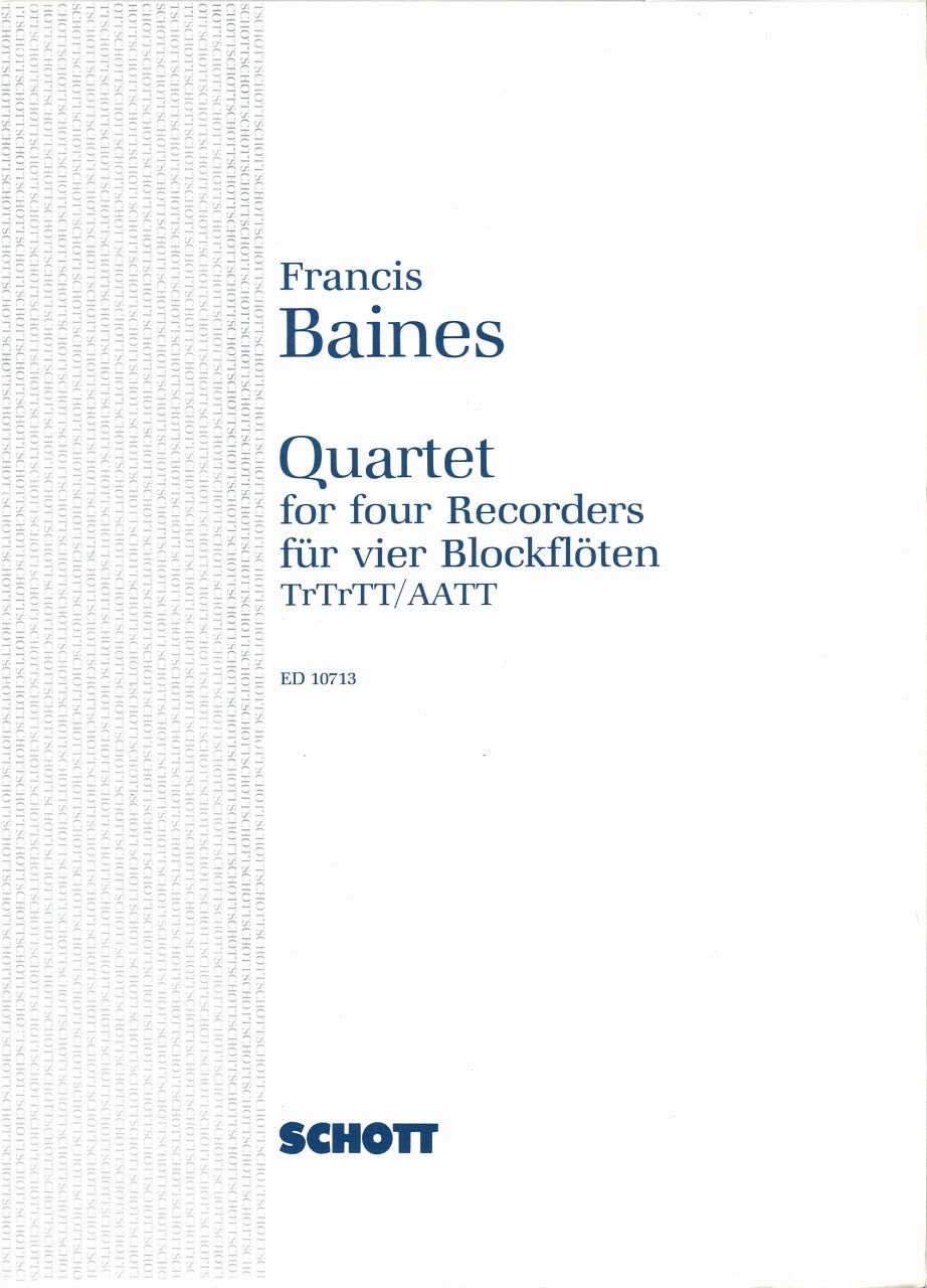 Bains, Quartet (AATT Recorder) (Schott)