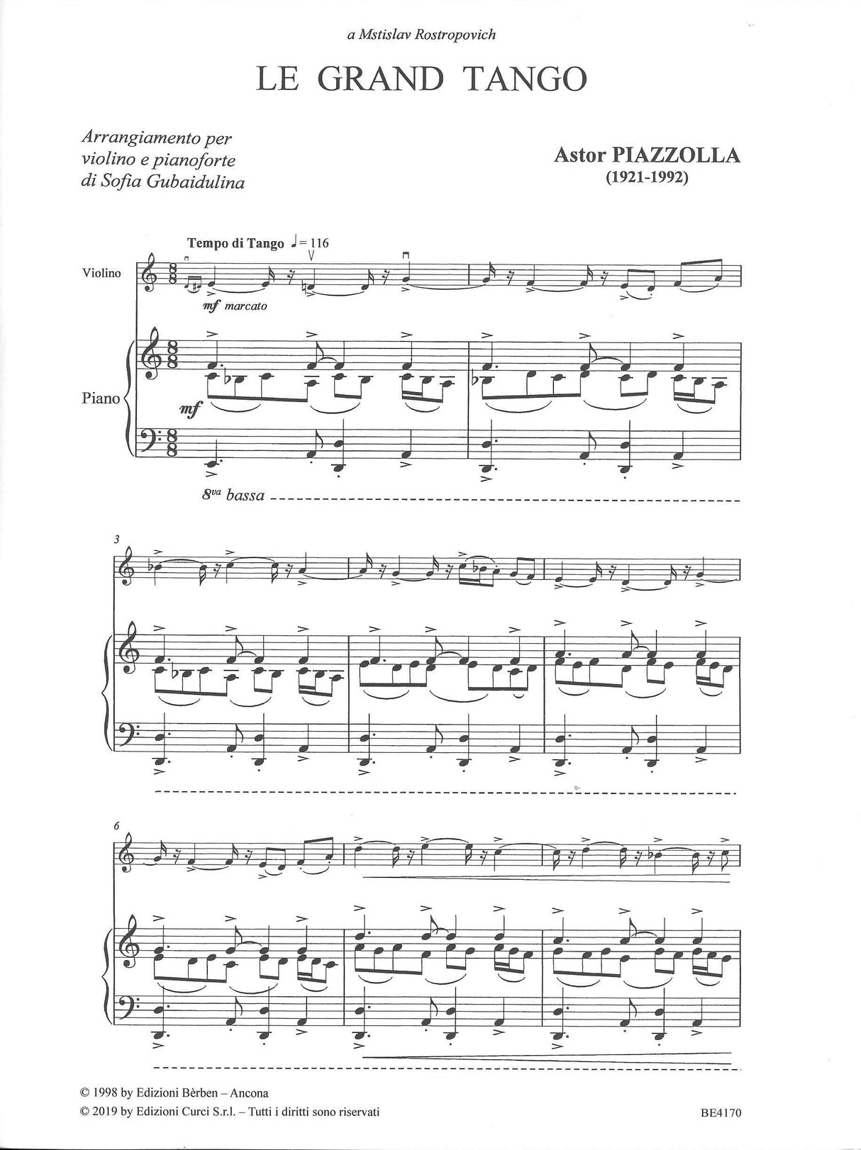 Piazzolla, Grand Tango (arr.Gubaidulina) (Berben)