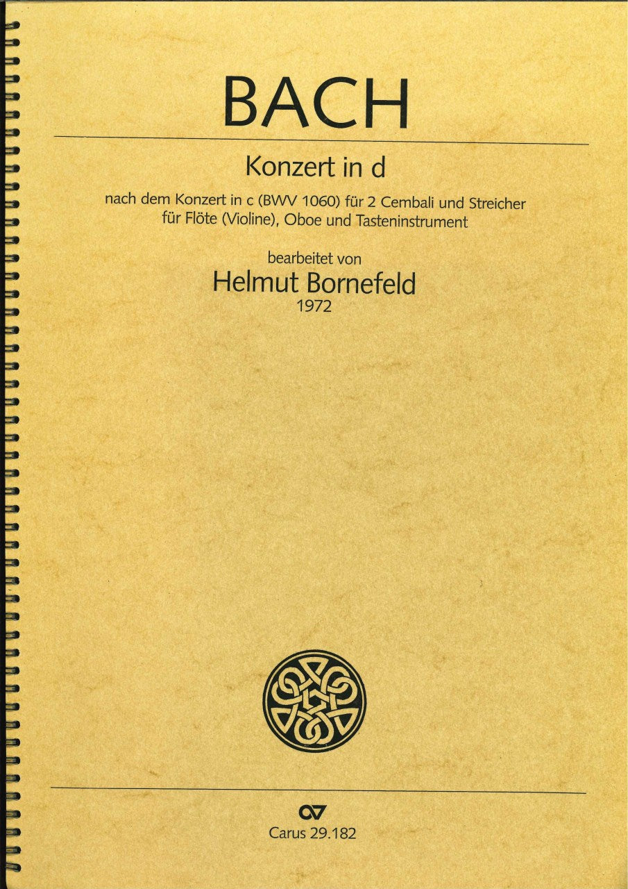 Bach, Concerto BWV 1060 in d (Fl,Ob,Pf) (Carus)