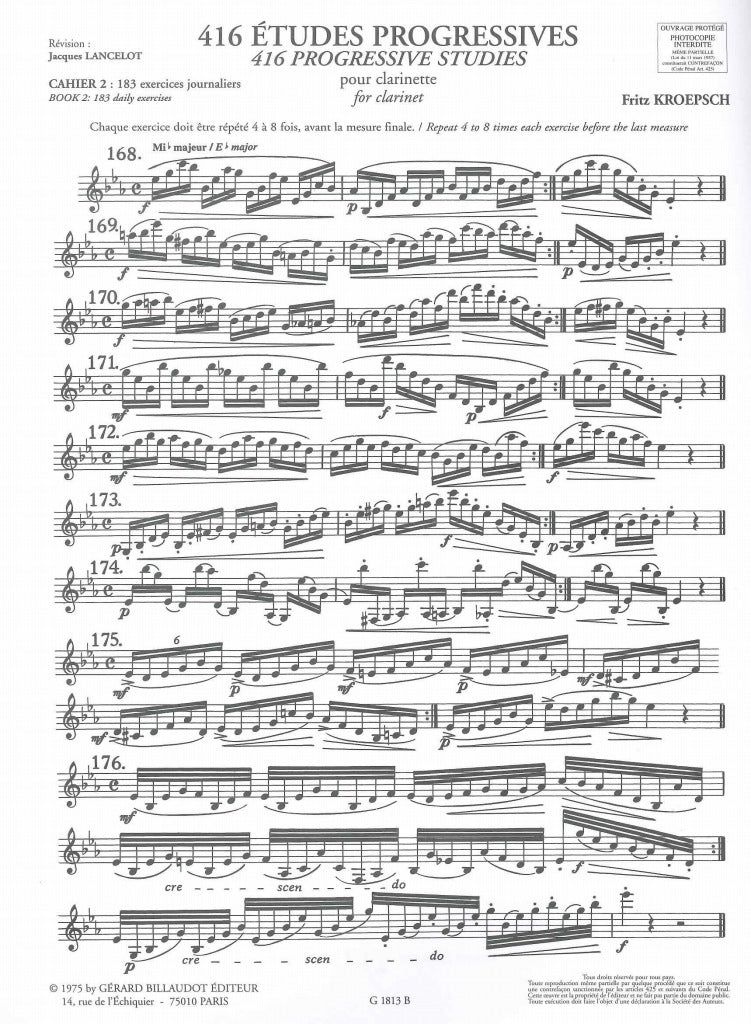 Kroepsch, 416 Etudes progressives, 2 (Billaudot)