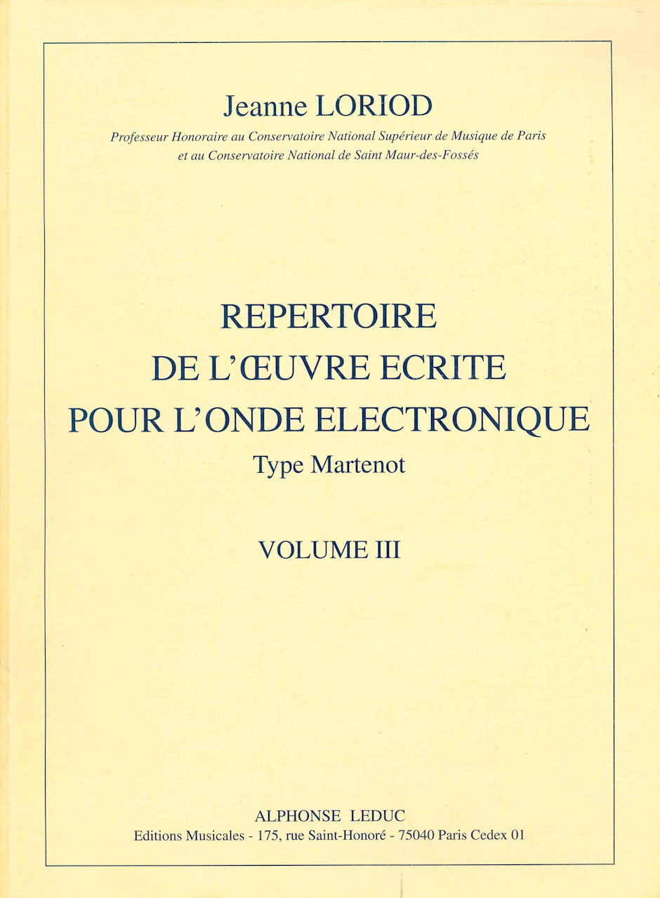 Loriod, Repertoire de l'Onde Martenot (Leduc)