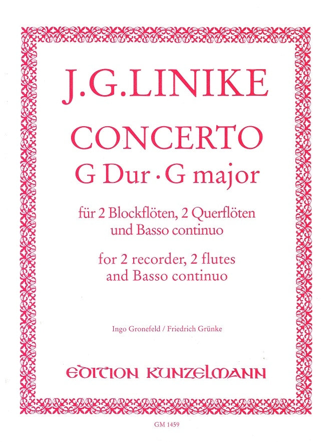 Linike, Concerto G-dur (2AltRec,2Fl,Bc) (Kunzelmann)