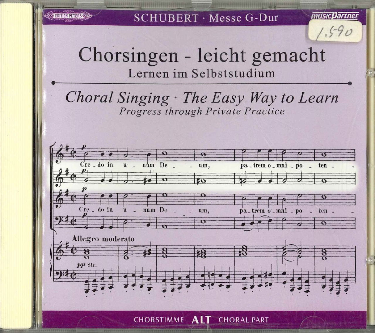 Schubert, Missa D 167: Alto (CD) (Peters)