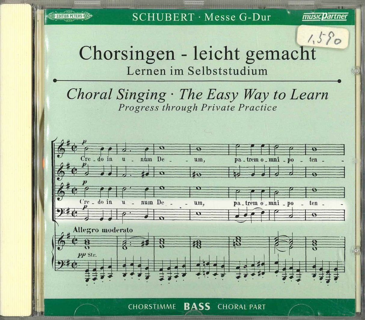 Schubert, Messe G-dur: Bass (CD) (Peters)