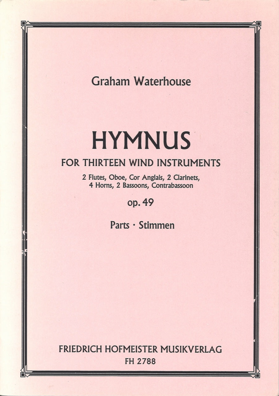 Waterhouse, Hymnus op.49 (Parts) (Hofmeister)
