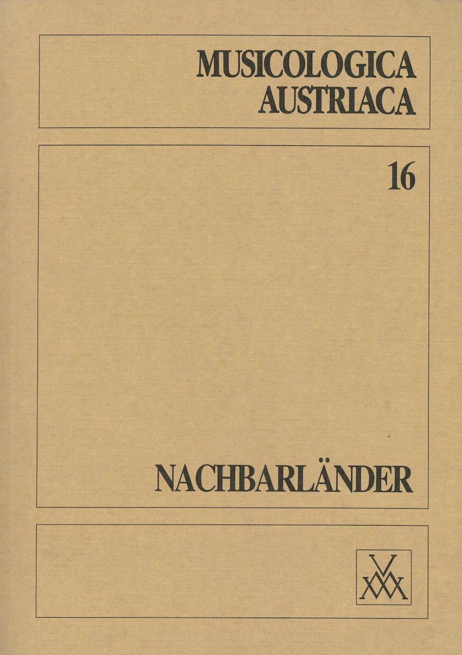 Musicologica Austriaca 16 (Musikwissenschaftlicher Verlag)