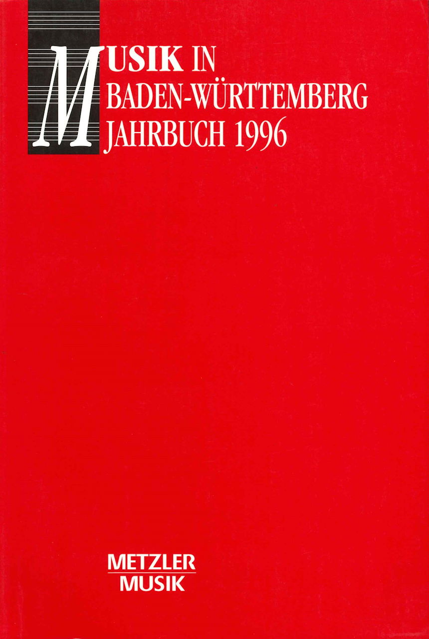 Musik in Baden-Wurttemberg 3(1996) (Metzler)