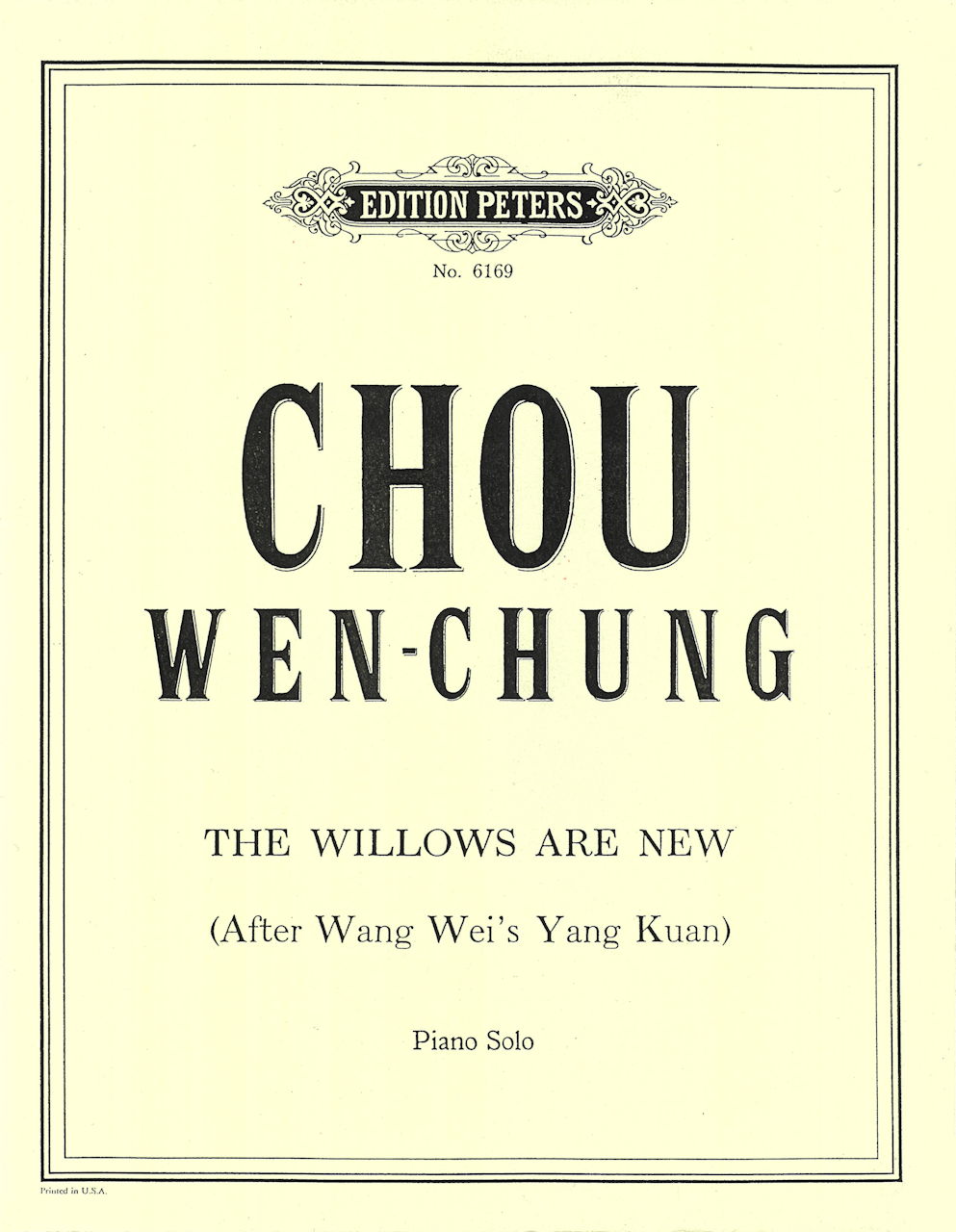 Chou, Willows are new (Peters)